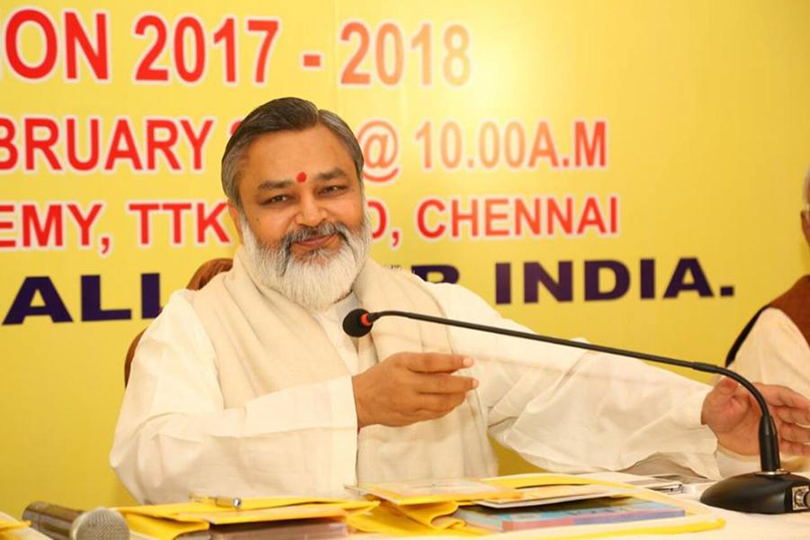 Brahmachari Girish Ji addressing press conference in Chennai