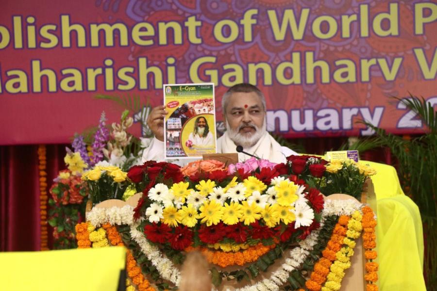 Brahmachari Girish Ji Hona'ble Chairman of Maharishi Educational Institutions celebrated Maharishi Age of Enlightenment Day on the auspices of 104th Birthday of His Holiness Mahesh Yogi Ji.