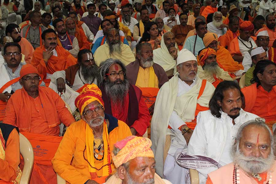 Sanyasies and large number of participants at 3 days (23 to 25 December 2016) Dharma Sanskriti Mahakumbh organised by Peethadheeshwar of Shrinath Sampradaya Devnath Math, 1008 Acharya Jitendranath Ji Maharaj. 