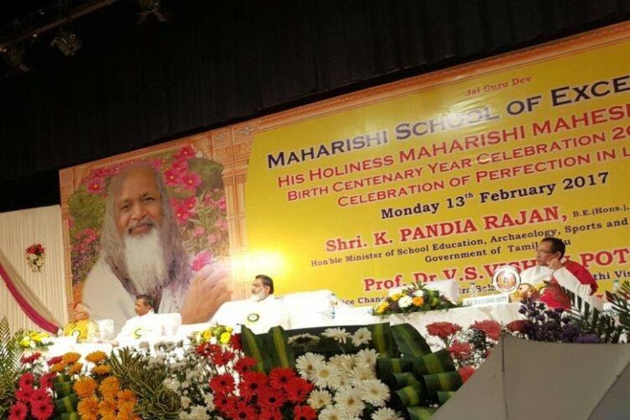 Brahmachari Girish Ji attending the Maharishi Birth Centenary Celebration organised by Maharishi School of Excellence at Chennai.

