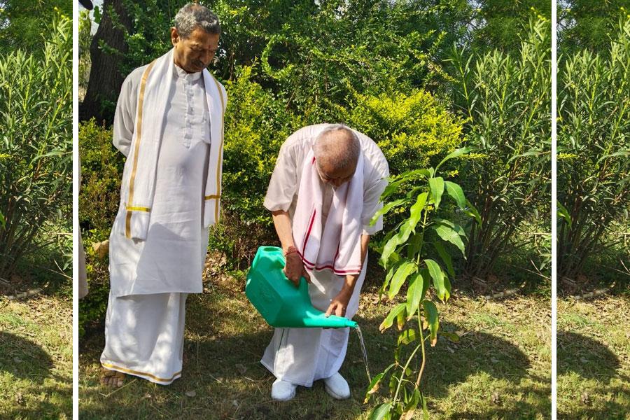 Brahmachari Girish Ji has done plantation on the occasion of World Environment Day. All have taken sankalpa to plant large number of trees and do every thing possible to save our environment in the interest of current and all future generations.