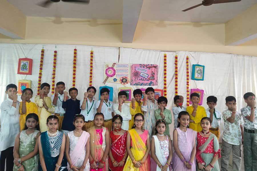 Maharishi Vidya Mandir 1, Raipur, celebrated Rakshabandhan with great enthusiasm as young students participated in a Rakhi Making Competition and tied Rakhis to promote love, care, and strong values.