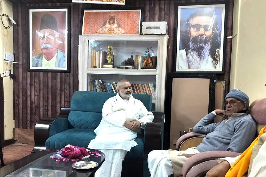 During Ayodhya ji visit with a delegation of Maharishi Organisation met with Respected Shri Champat Rai Ji, a very senior leader and at present Vice-President of Vishwa Hindu Parishad.
