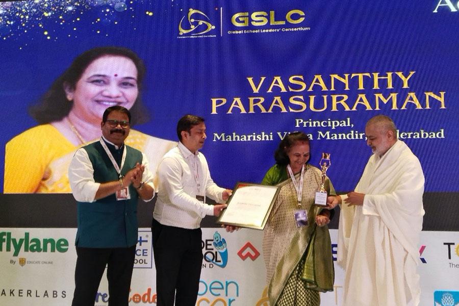 Global School Leaders Consortium has identified and selected best administrators and principals for Excellence Award.  Mrs. Vasanthy Parasuraman Hyderabad has received the Award.	